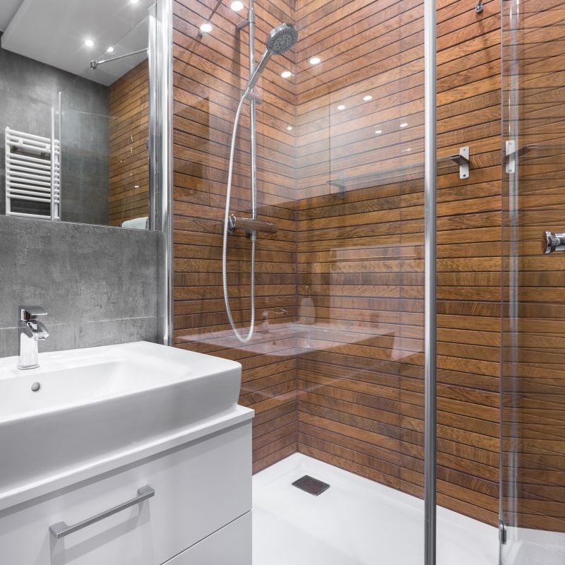 Corner Walk-in Shower with Glass Panels